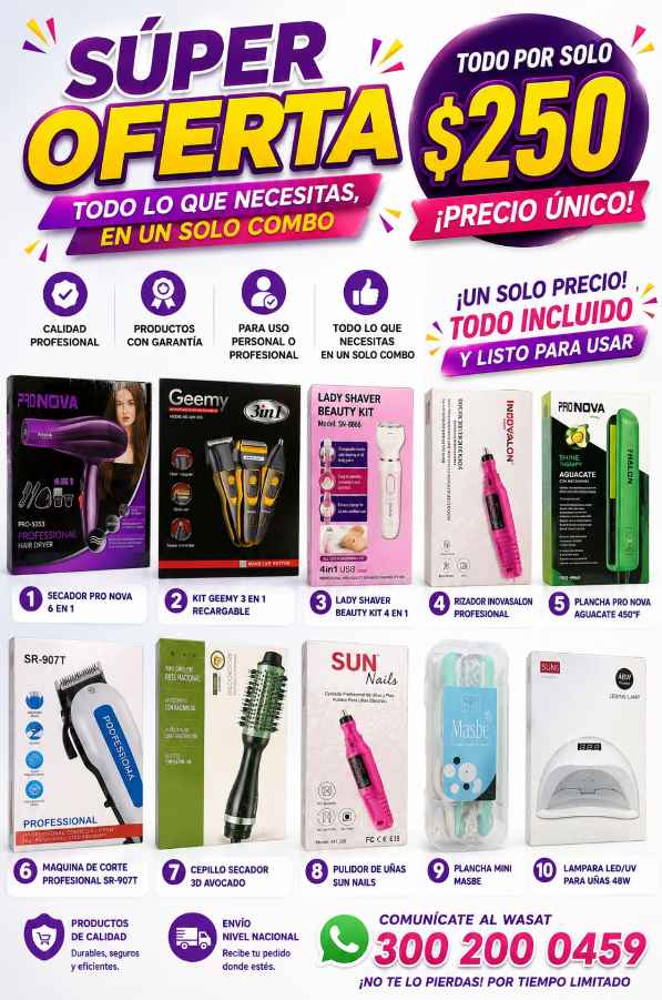 SUPER COMBO BELLEZA Y CUIDADO PERSONAL